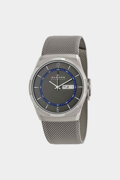 Skagen Melbye Grey Dial Stainless Steel Mesh Men's Watch SKW6078