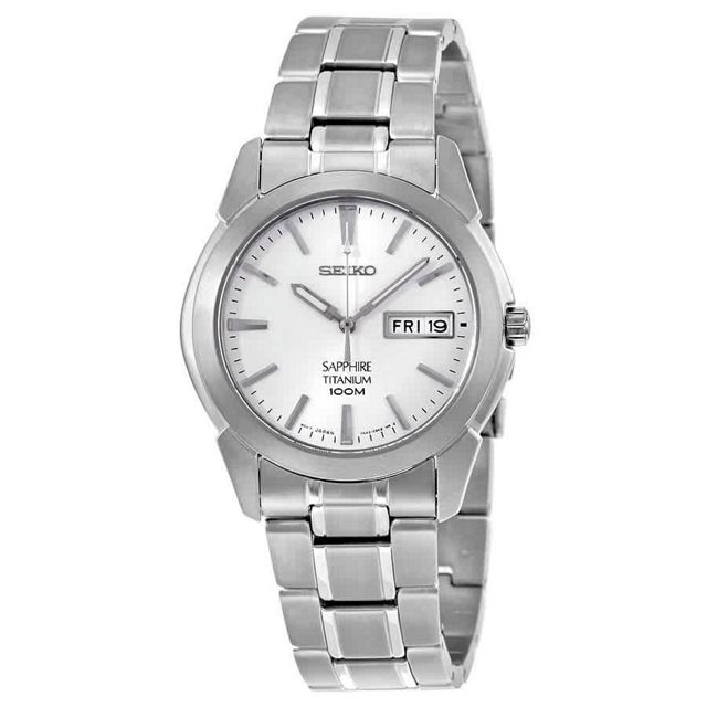 Seiko Sapphire White Dial Titanium Men's Watch SGG727P1 | Urban