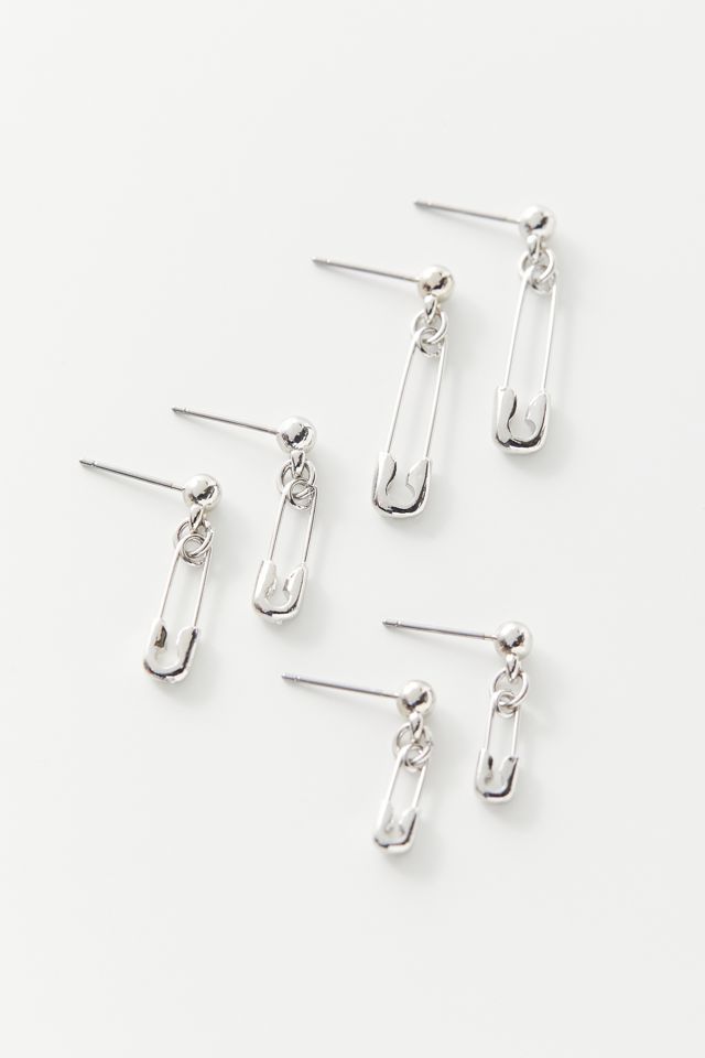 Safety Pin Post Earring Set | Urban Outfitters
