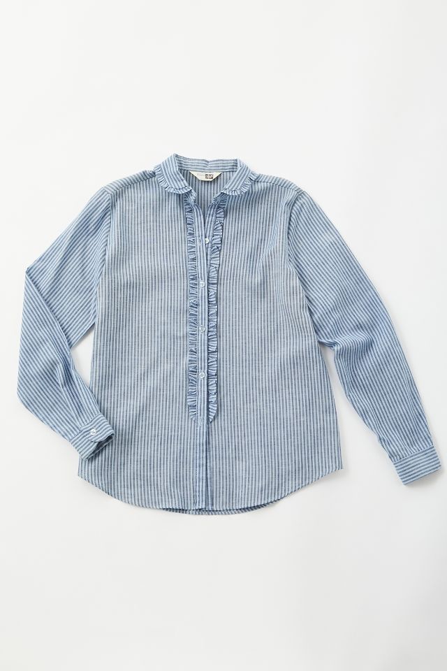 Vintage Ruffled Button-Down Shirt | Urban Outfitters