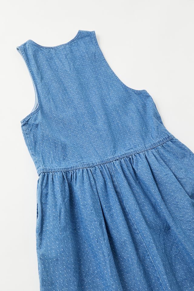 Vintage Dotted Denim Maxi Dress  #2