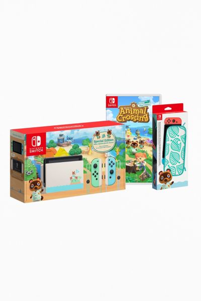 Nintendo Switch Console Animal Crossing New Horizons and Case Bundle