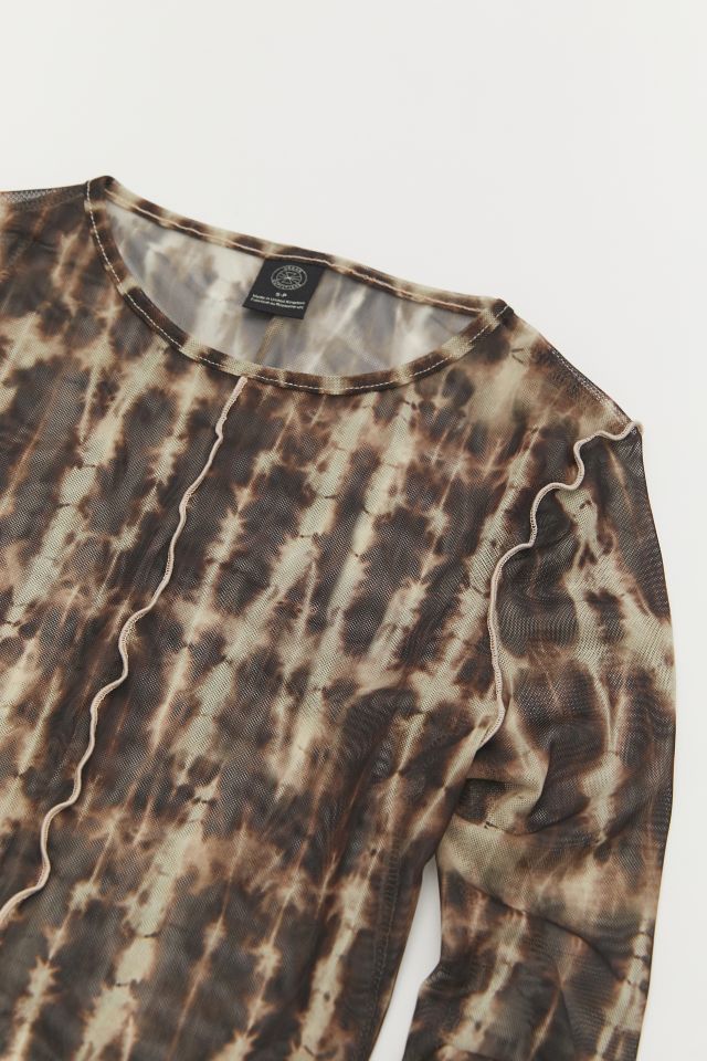 UO Seamed Mesh Long Sleeve Top #2