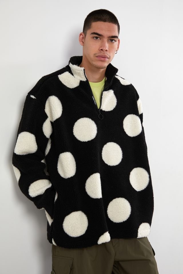 Lazy Oaf Giant Polka Dot Fleece Quarter-Zip Sweatshirt | Urban