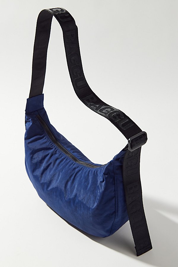 Baggu Medium Nylon Crescent Bag In Marine Blue