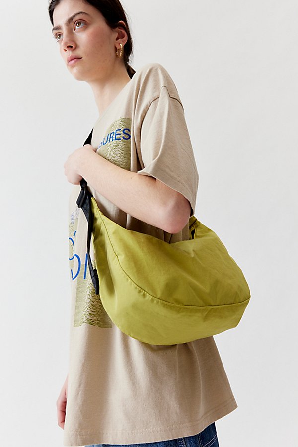 Shop Baggu Medium Nylon Crescent Bag In Lemongrass At Urban Outfitters