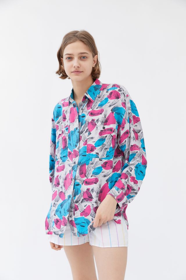 Urban Renewal Vintage Silky Bright Floral Top  #3