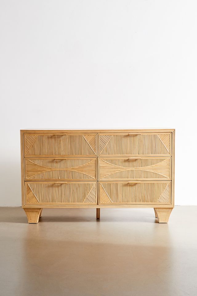 Caroline Rattan 6-Drawer Dresser #1