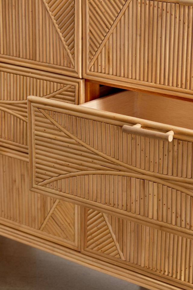 Caroline Rattan 6-Drawer Dresser #5