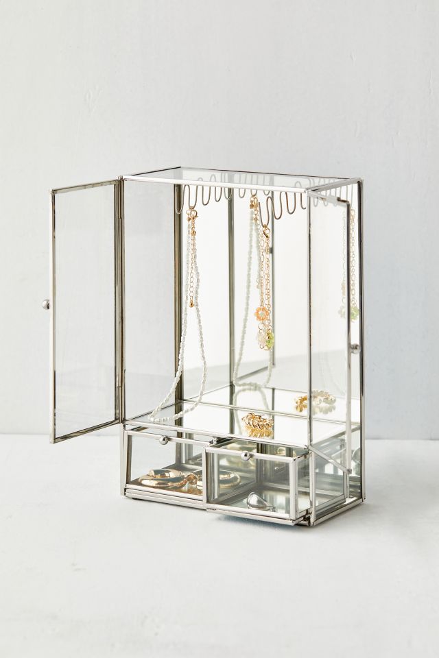 Tall glass jewelry box new arrivals