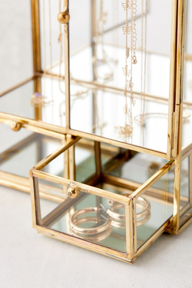 Tall glass shop jewelry box