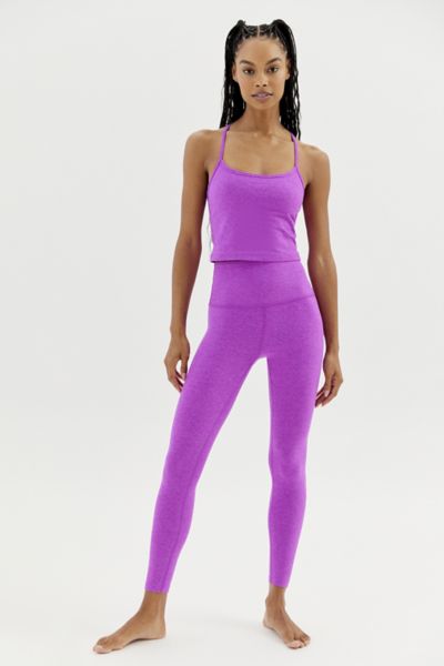 Beyond Yoga Caught In The Midi Space-dye High-waisted Legging In Lilac