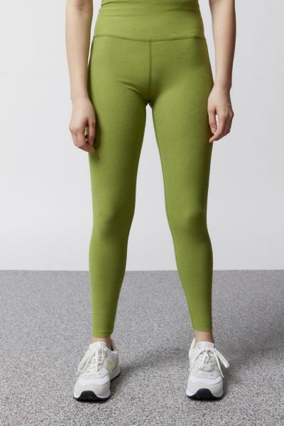 Beyond Yoga Caught In The Midi Space-dye High-waisted Legging In Green