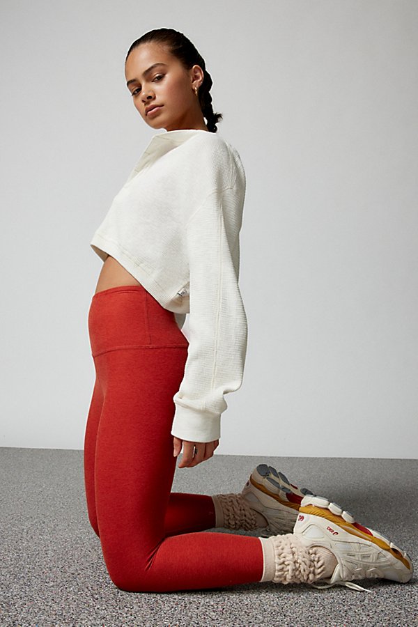 Beyond Yoga Caught In The Midi Space-dye High-waisted Legging Pant In Red, Women's At Urban Outfitters