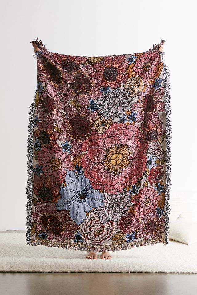 Valley Cruise Press Midnight Bloom Woven Throw Blanket