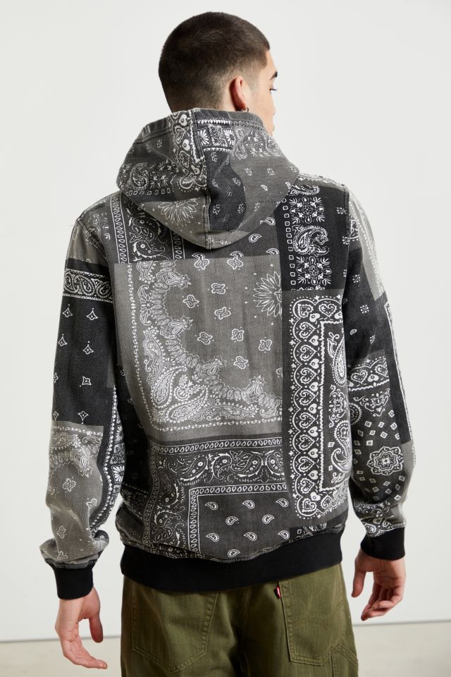 BDG Washed Paisley Bandana Hoodie Sweatshirt