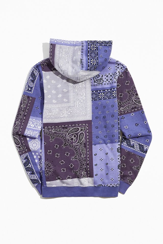 Medium Bandana Print Hoodie in Organic Cotton Purple