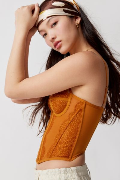 Out From Under Modern Love Corset In Orange