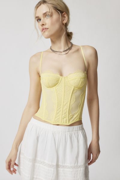 Out From Under Modern Love Corset In Yellow