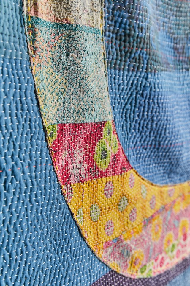Urban Renewal One-Of-A-Kind Happy Face Kantha Tapestry #2