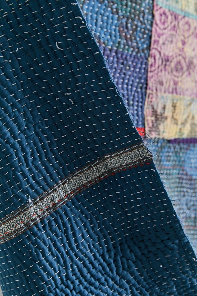Urban Renewal One-Of-A-Kind Happy Face Kantha Tapestry #3