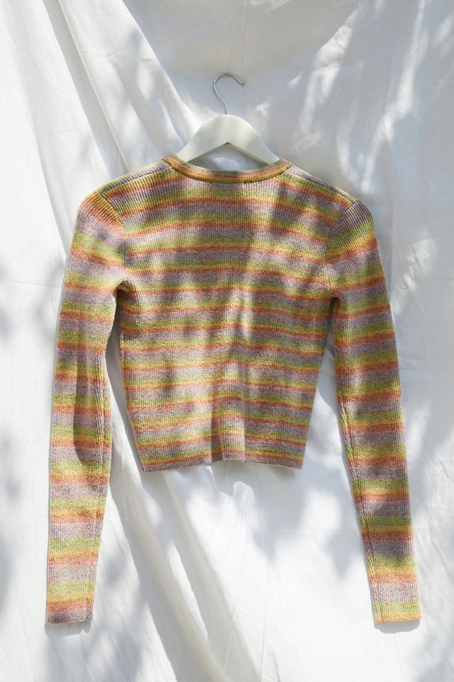 UO Rainbow Space Dye Chenille Cardigan Urban Outfitters Canada