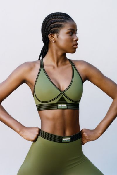 Adam Selman Sport Bonded Deep V-Neck Sports Bra