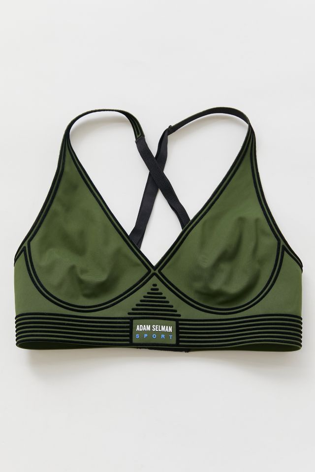 Adam Selman Sport Bonded Deep V-Neck Sports Bra