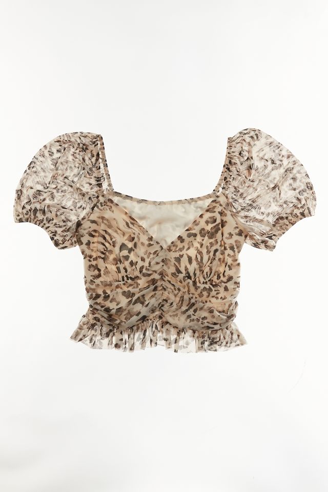 UO Mesh Ruched Blouse #2