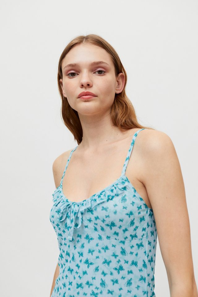 Robe Mini à Volants en Maille Florale UO #2