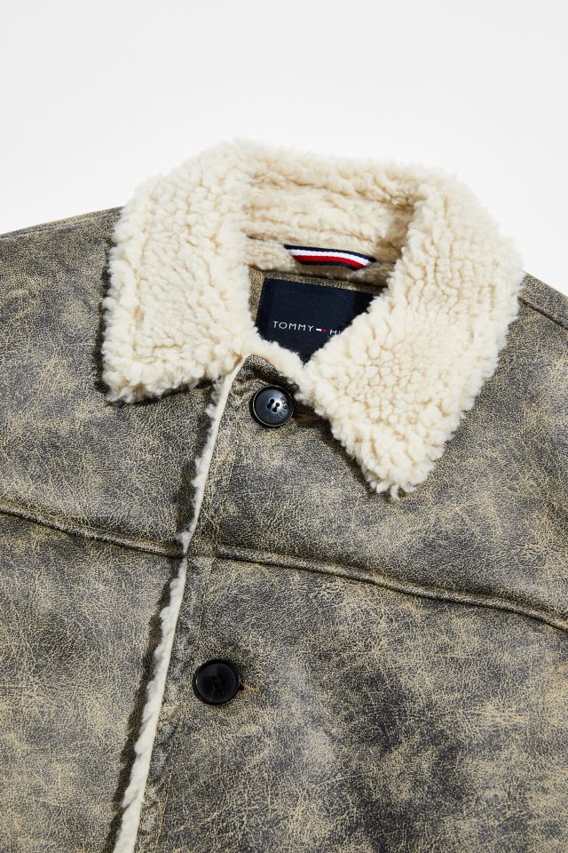 Tommy hilfiger shearling sale jacket