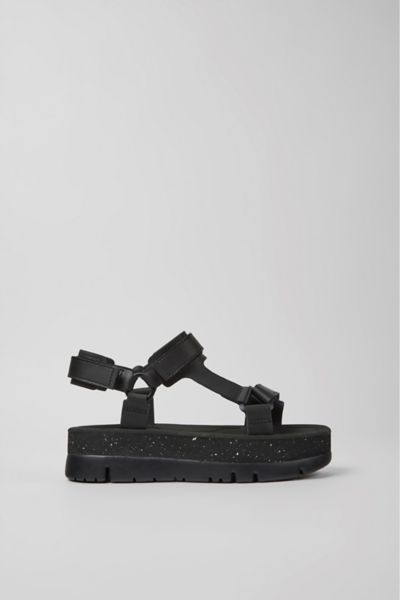 Camper Lasted Leather Sandals In Black/white