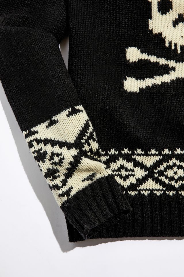 Schott Wool Blend Skull Pattern Sweater #1