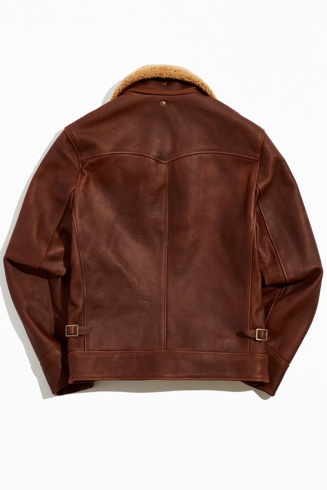 Blouson de moto en cuir antique Schott #3