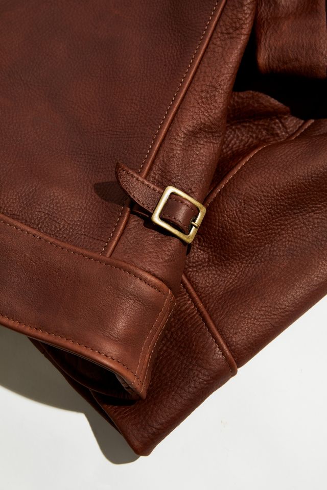 Blouson de moto en cuir antique Schott #4