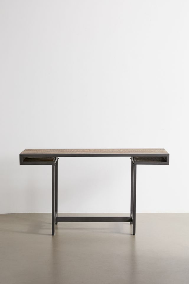 Parliament Industrial Black/Brown Mango Wood Home Office Desk