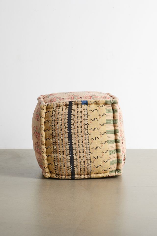 Patchwork Cube Pouf #2