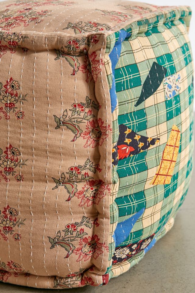 Patchwork Cube Pouf #4