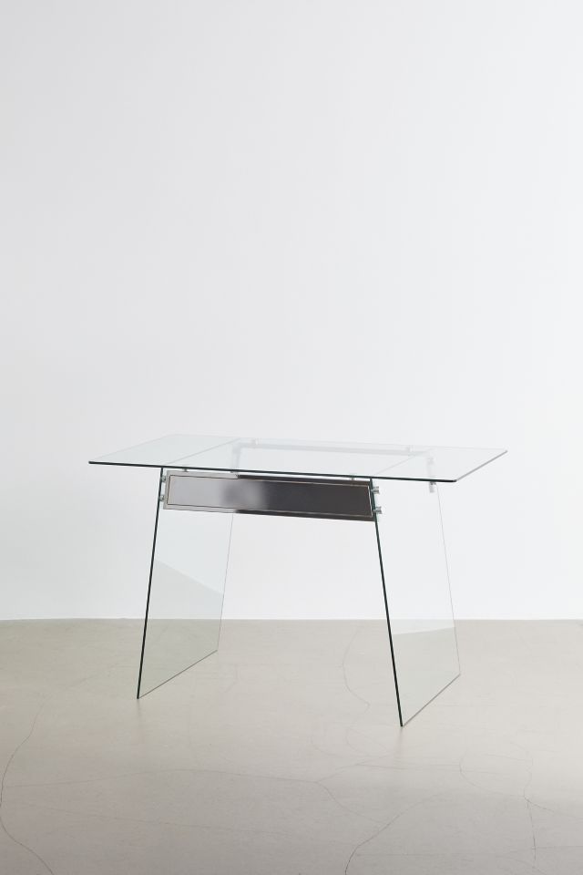 Glacier Contemporary 47'' Clear Tempered Glass Home Office Desk