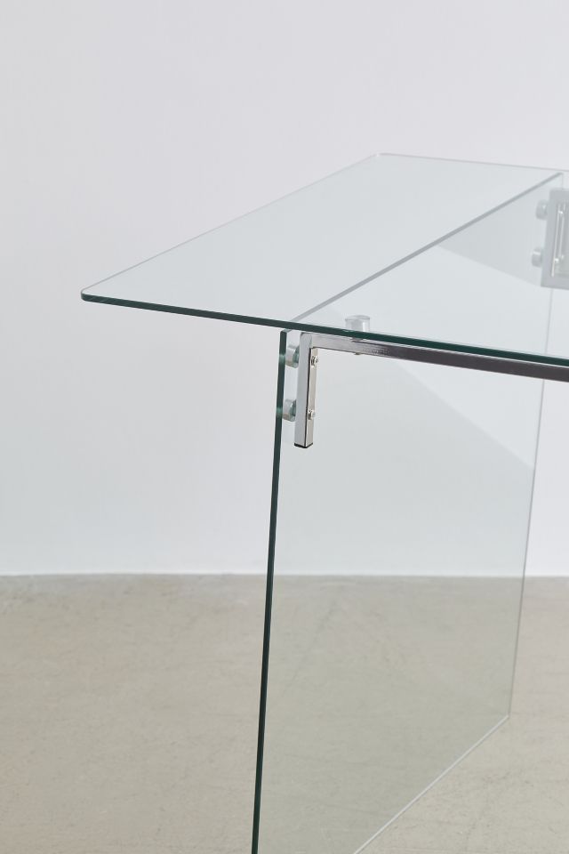 Glacier Contemporary 47'' Clear Tempered Glass Home Office Desk