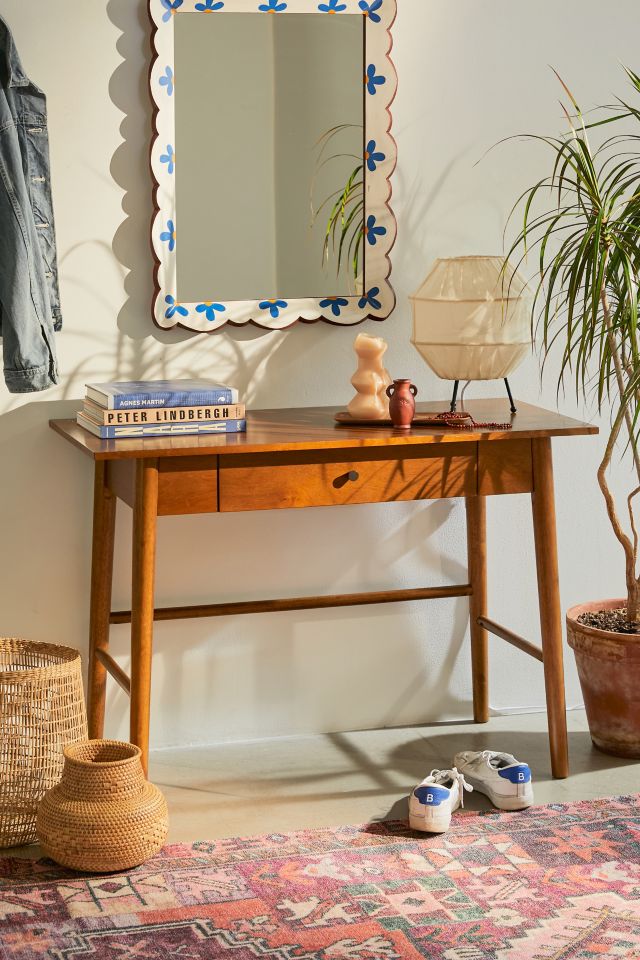 Mid-Century Modern Walnut Desk with Sleek Storage Drawer