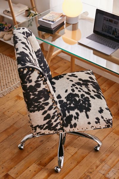 Cow print task discount chair