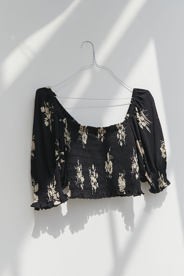 UO Giselle Smocked Cropped Top #2