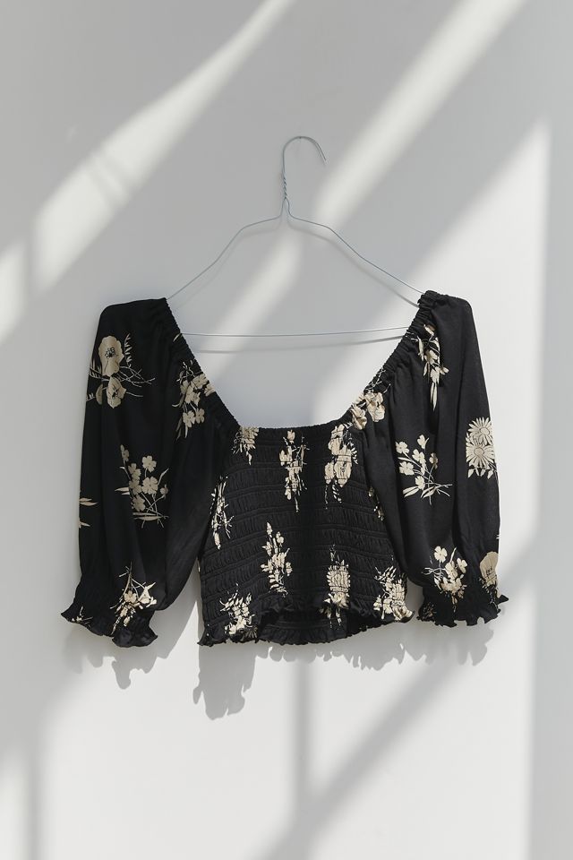 UO Giselle Smocked Cropped Top #3