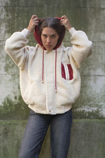 Hooded teddy outlet jacket