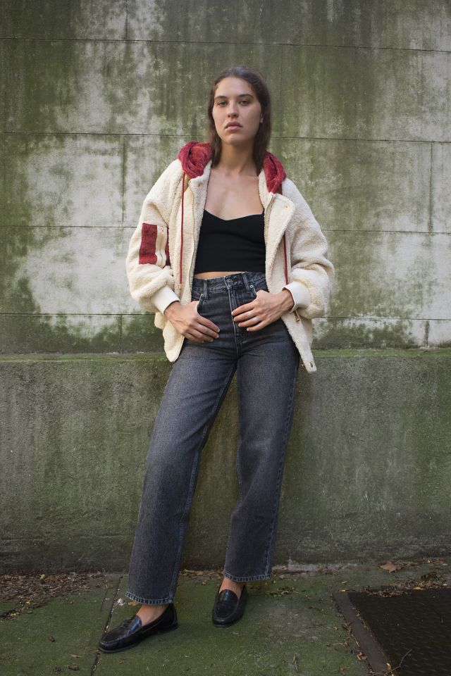J.O.A. Colorblock Hooded Teddy Jacket  #2
