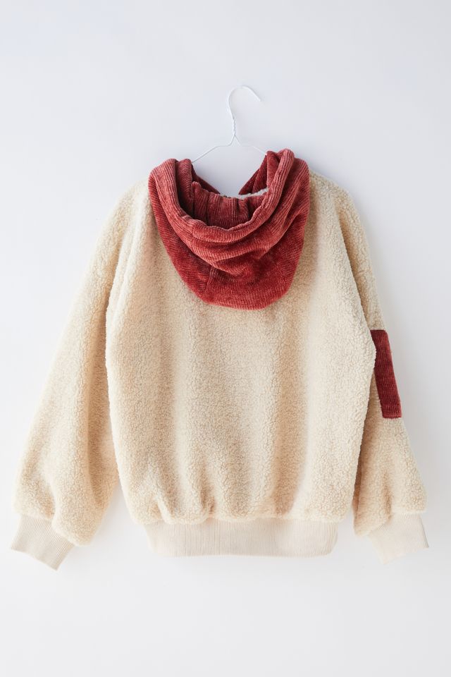 J.O.A. Colorblock Hooded Teddy Jacket  #5