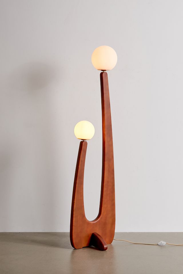 Yoji Sculptural Wooden Floor Lamp