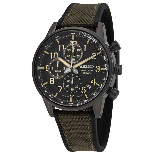 Seiko Lord Chronograph Quartz Black Dial Men s Watch SSB373P1 Urban Outfitters