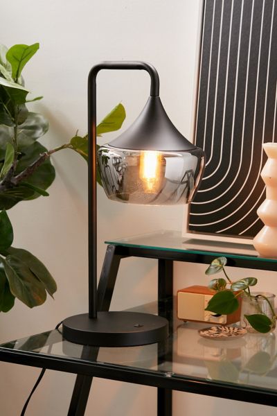 Smoked Glass Table Lamp